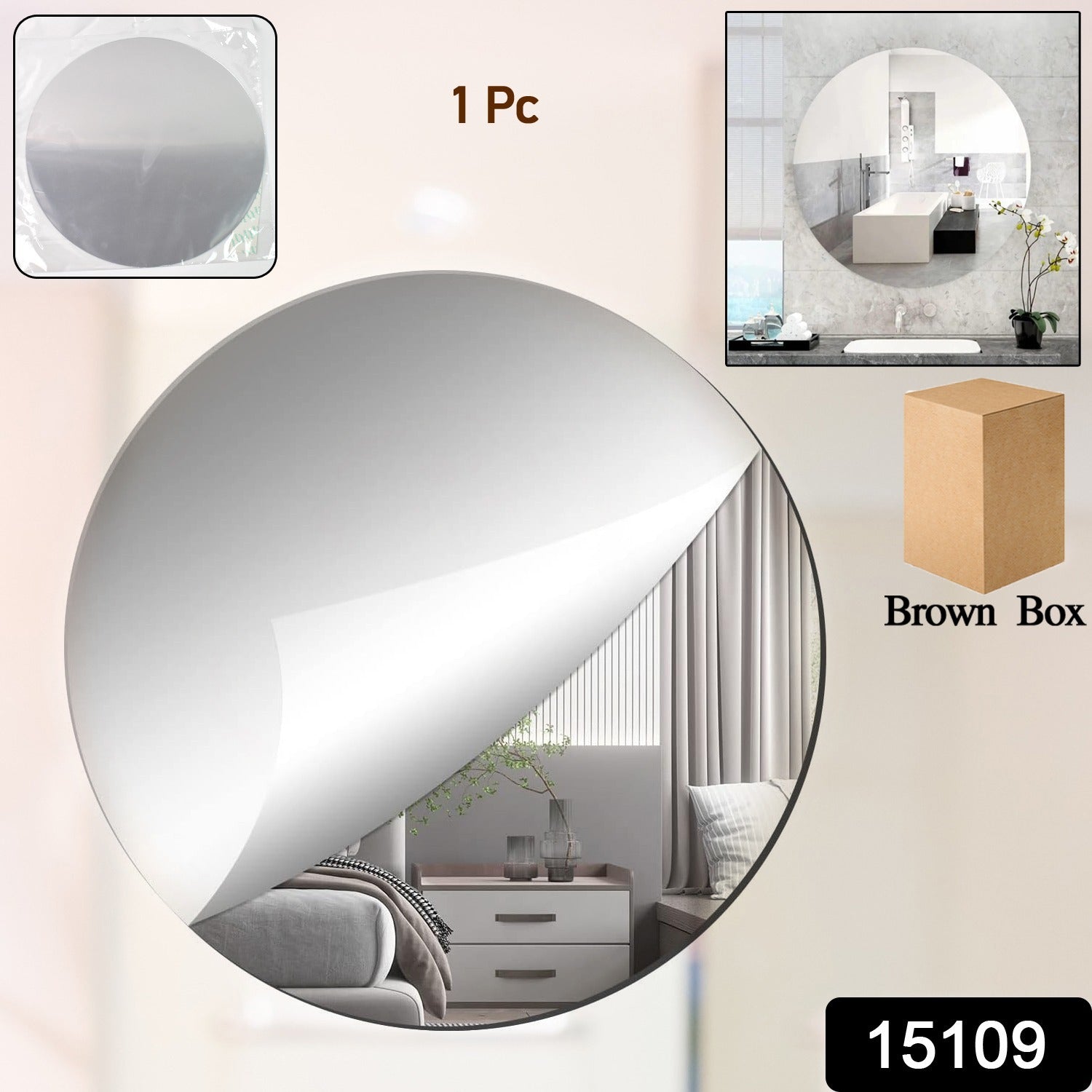 Plastic Square 3D Mirror Wall Stickers (1 Pc) Plastic Square 3D Mirror Wall Stickers (1 Pc)